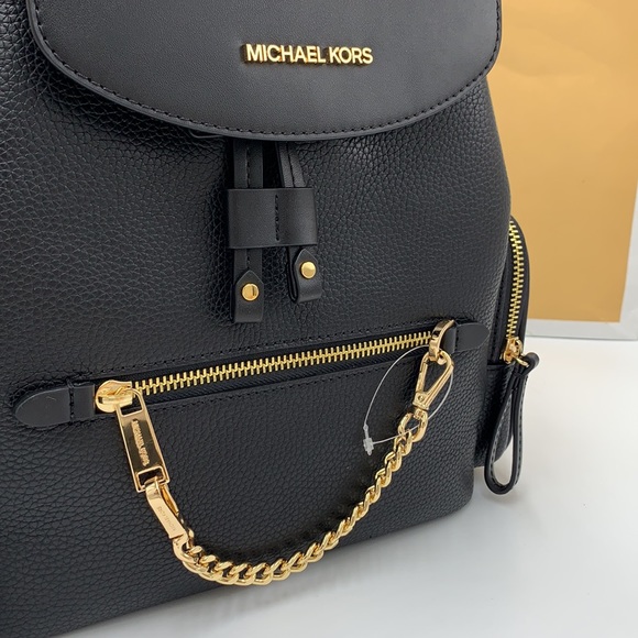 MICHAEL KORS
Jet Set Medium CHAIN Pebbled Leather Backpack BLACK COLOR - Picture 10 of 16